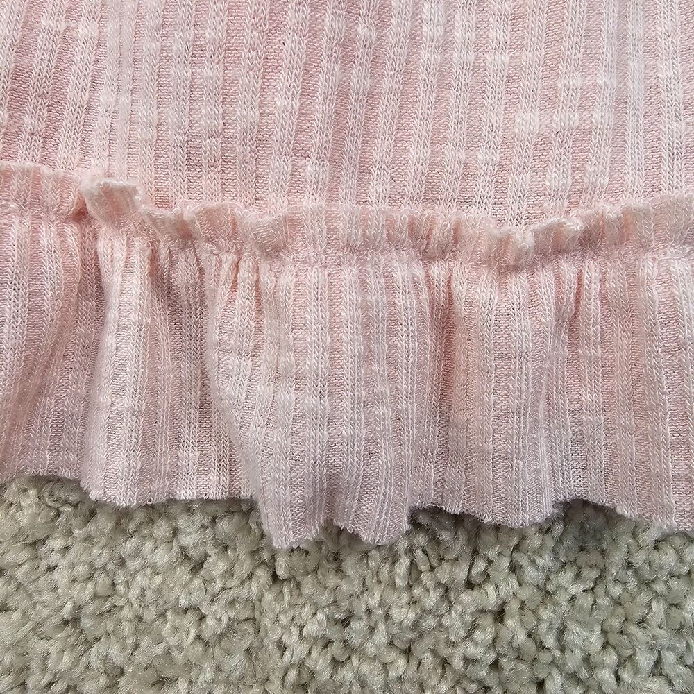 POL Pink Ribbed Lace Trim Babydoll Cami Top M Boho Coquette Cottagecore - Picture 7 of 14